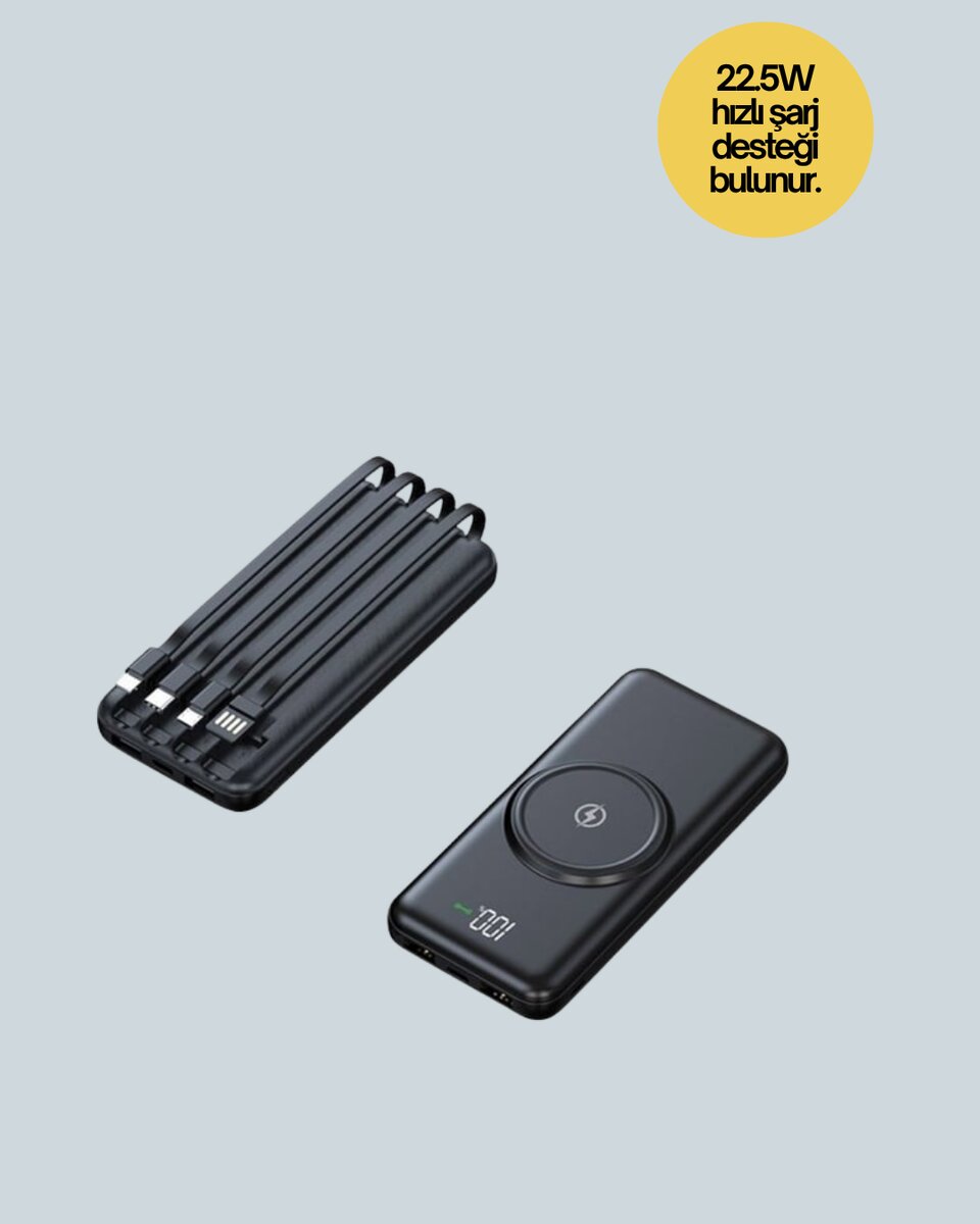 22.5W Hızlı + 15W Kablosuz Şarj – Akıllı Powerbank ile Her An Enerji 4 22.5W Hızlı + 15W Kablosuz Şarj – Akıllı Powerbank ile Her An Enerji - Görsel 4