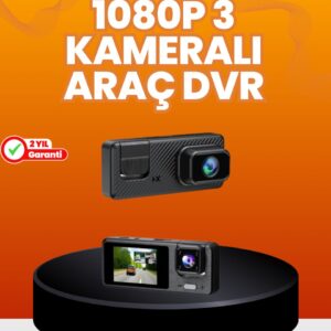 Araç İçi Güvenlik Kamerası | 3 Kanallı 24 Saat Park Kaydı Destekli