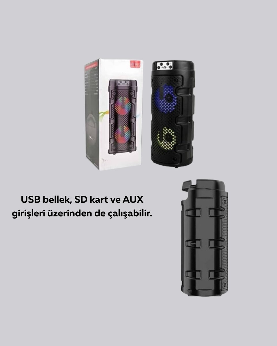 USB SD Kart ve AUX Girişli Taşınabilir Hoparlör 2 USB SD Kart ve AUX Girişli Taşınabilir Hoparlör - Görsel 2