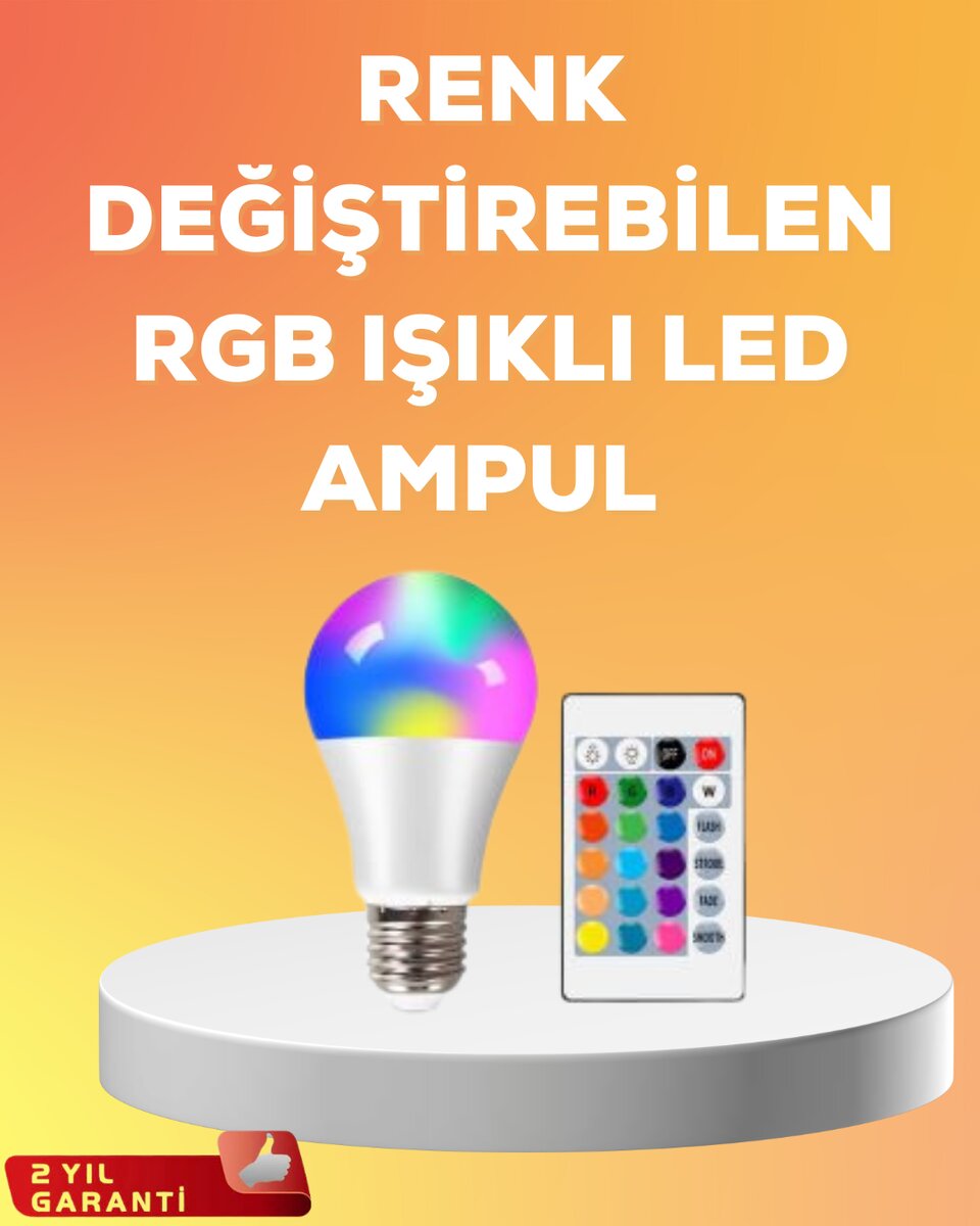 RGB Uzaktan Kumandalı LED Ampul 16 Renk A Kalite 2025 Model Orijinal 1 RGB Uzaktan Kumandalı LED Ampul 16 Renk A Kalite 2025 Model Orijinal