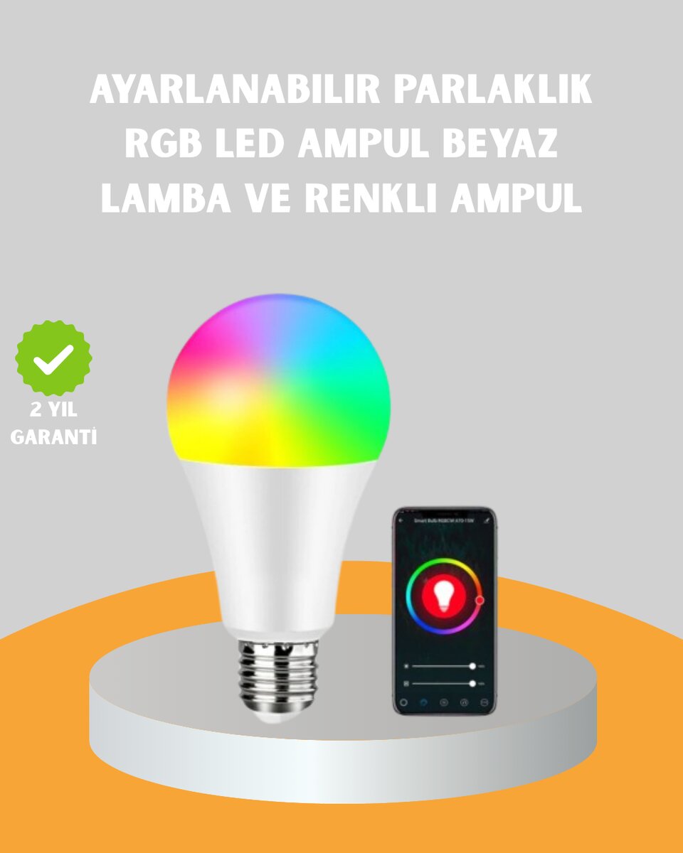 Uzaktan Kumandalı Akıllı LED Ampul Enerji Tasarruflu 1 Uzaktan Kumandalı Akıllı LED Ampul Enerji Tasarruflu