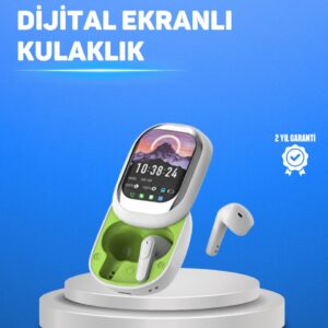 Şık Tasarımlı Siyah Beyaz Kablosuz Kulaklık Çoklu Dil Destekli