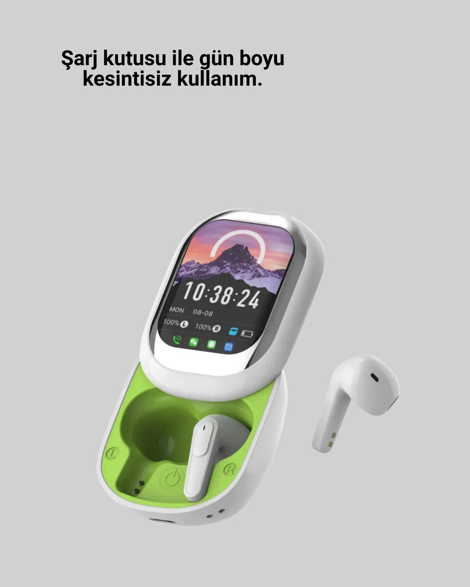 Şık Tasarımlı Siyah Beyaz Kablosuz Kulaklık Çoklu Dil Destekli 3 Şık Tasarımlı Siyah Beyaz Kablosuz Kulaklık Çoklu Dil Destekli - Görsel 3