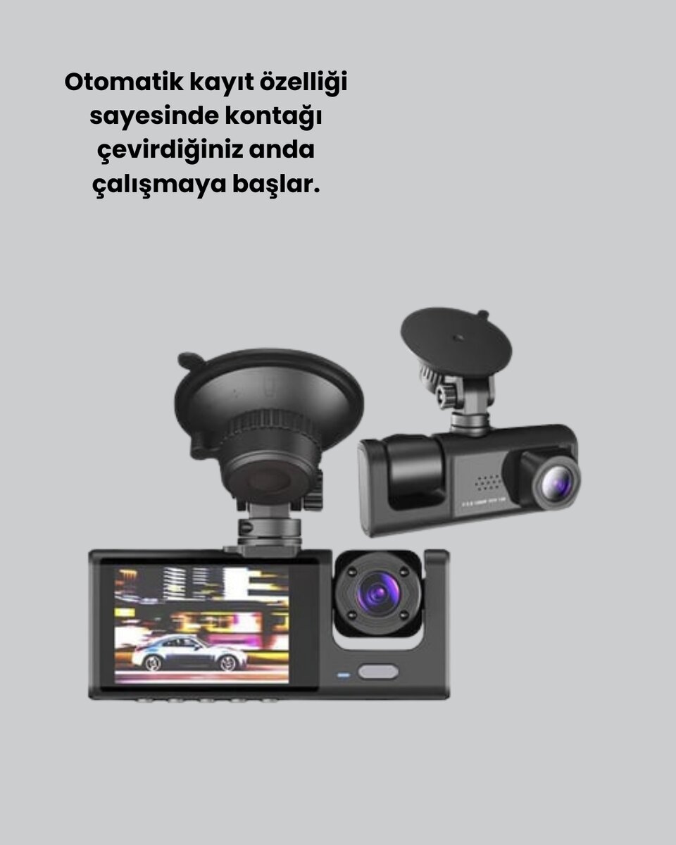 Full HD Çift Yönlü Araç Kamerası Hareket Algılama Döngüsel Kayıt 2 Full HD Çift Yönlü Araç Kamerası Hareket Algılama Döngüsel Kayıt - Görsel 2