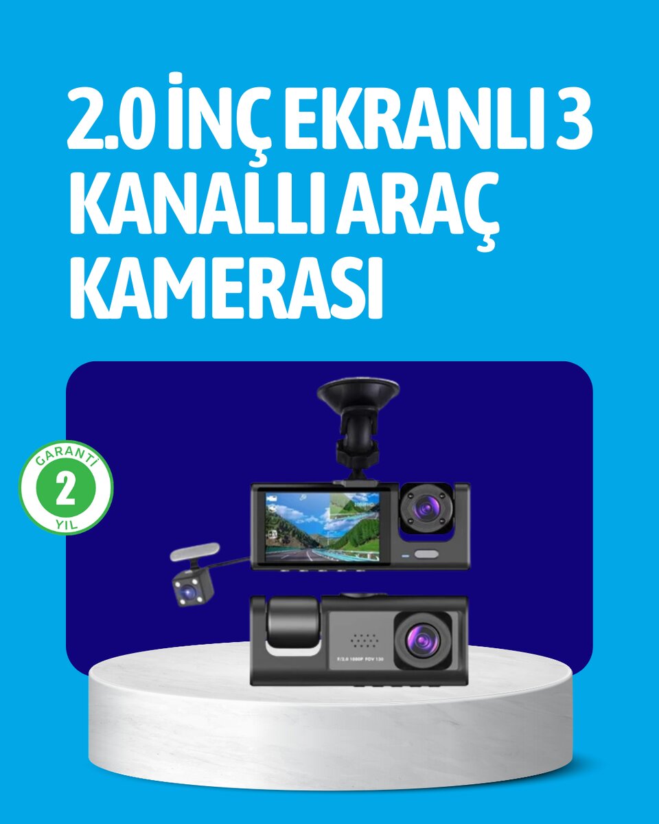 3 Kameralı Araç İçi Kayıt Cihazı Suya ve Toza Dayanıklı Tasarım 1 3 Kameralı Araç İçi Kayıt Cihazı Suya ve Toza Dayanıklı Tasarım