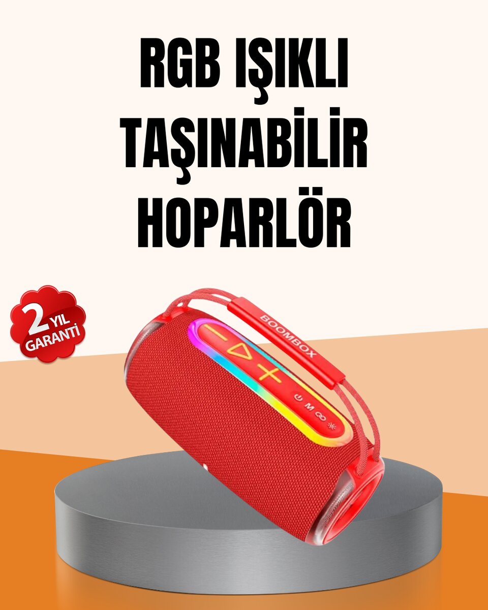 IPX6 Su Geçirmez RGB LED Işıklı Taşınabilir Bluetooth Hoparlör 2400 mAh 1 IPX6 Su Geçirmez RGB LED Işıklı Taşınabilir Bluetooth Hoparlör 2400 mAh