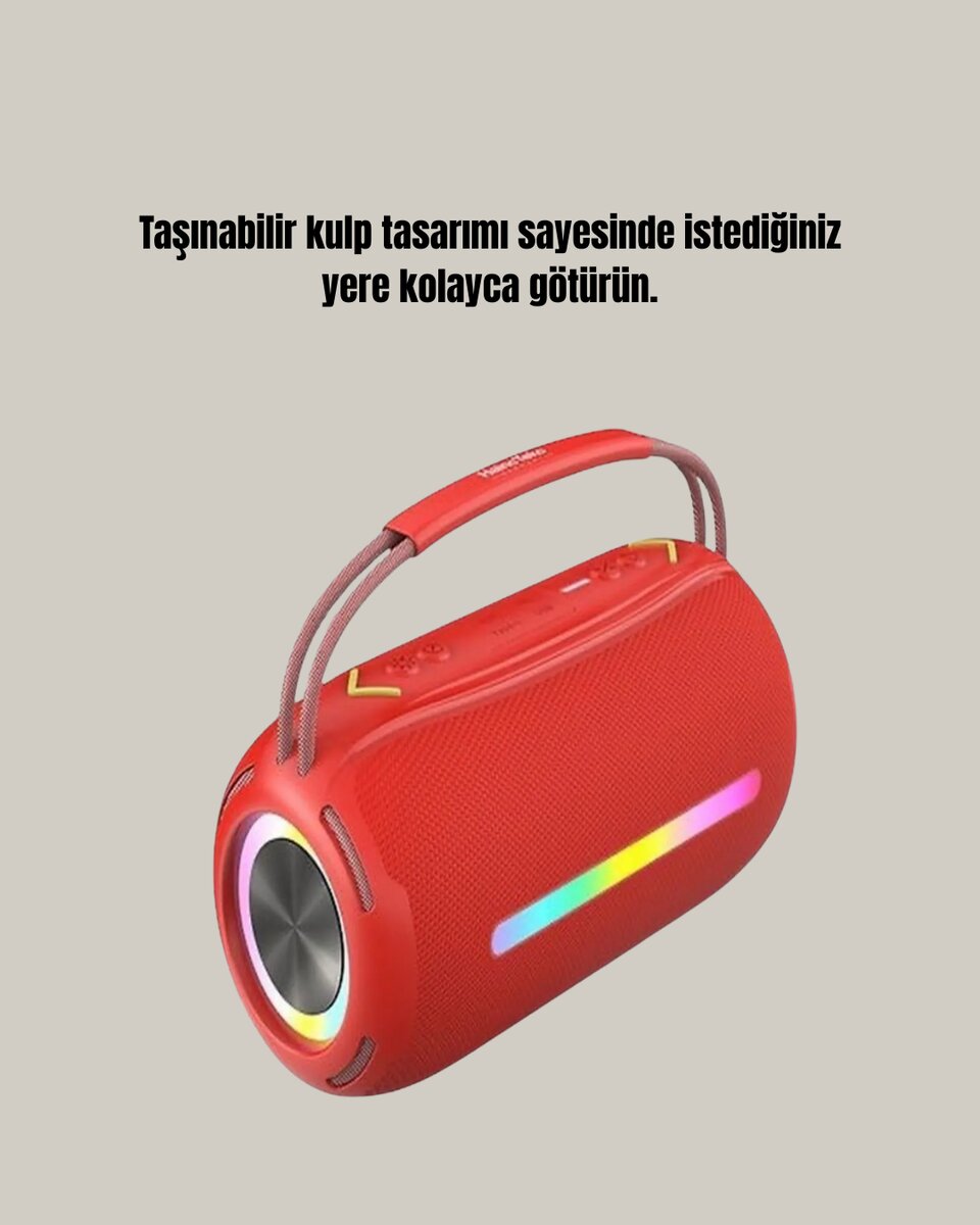 IPX6 Su Geçirmez RGB LED Işıklı Taşınabilir Bluetooth Hoparlör 2400 mAh 4 IPX6 Su Geçirmez RGB LED Işıklı Taşınabilir Bluetooth Hoparlör 2400 mAh - Görsel 4