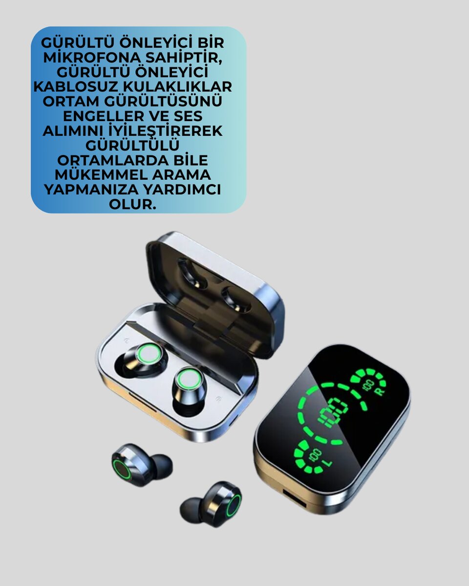 Gürültü Engelleyici Bluetooth Kulaklık – Akıllı Ekranlı, HiFi Ses Kalitesi 3 Gürültü Engelleyici Bluetooth Kulaklık – Akıllı Ekranlı, HiFi Ses Kalitesi - Görsel 3