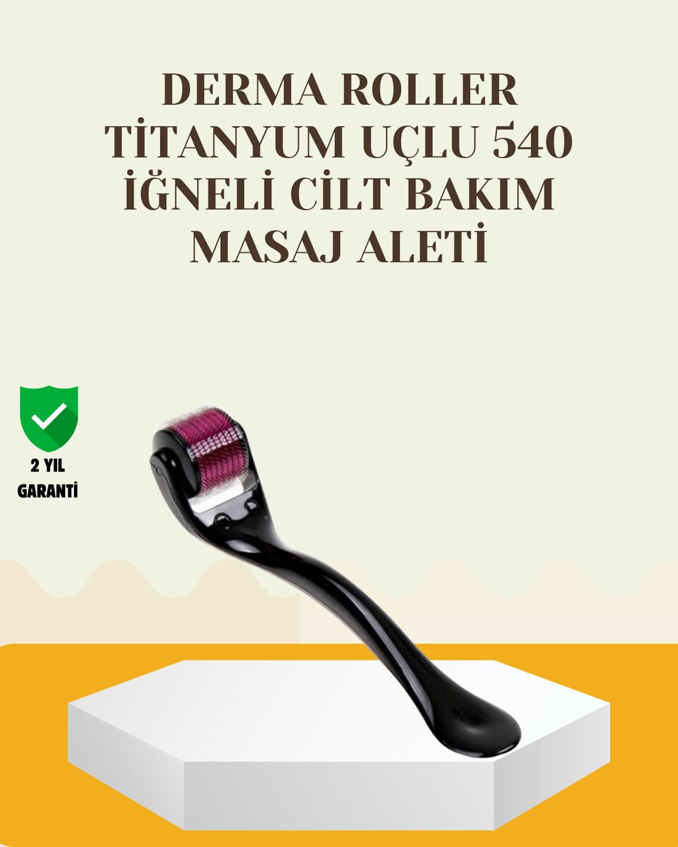 Titanyum Dermaroller 540 İğne Cilt Onarım ve Kolajen Üretim Desteği 1 Titanyum Dermaroller 540 İğne Cilt Onarım ve Kolajen Üretim Desteği