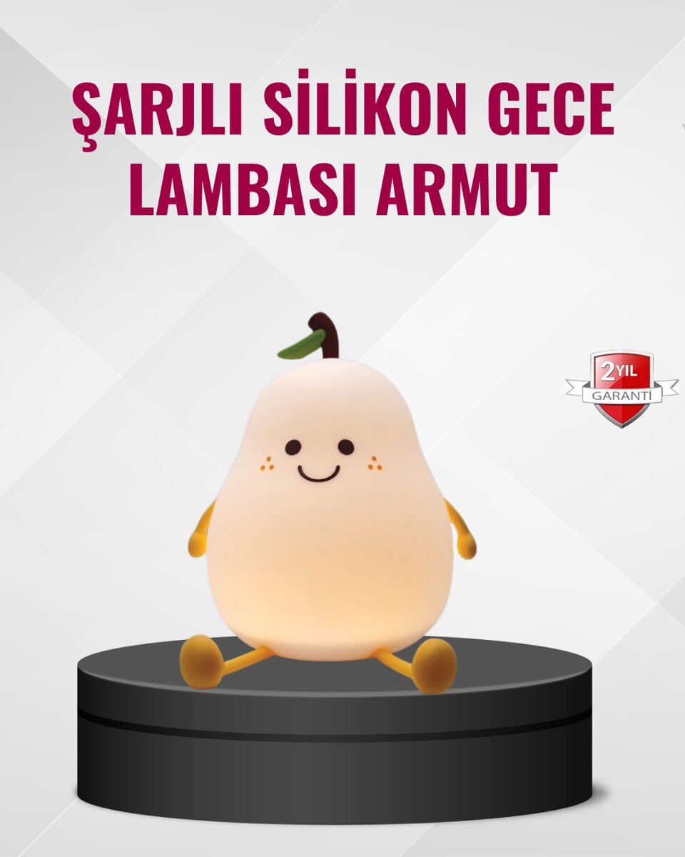 Armut Gece Lambası USB Şarjlı Ayarlanabilir LED Işık 1 Armut Gece Lambası USB Şarjlı Ayarlanabilir LED Işık