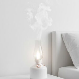 Retro Gaz Lambası Tasarımlı USB Şarjlı Aroma Difüzörü 280 ml Nano Mist Nemlendirici