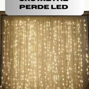 3x3 Perde LED Işık Şelale Model Özel Gün Dekoratif Aydınlatma