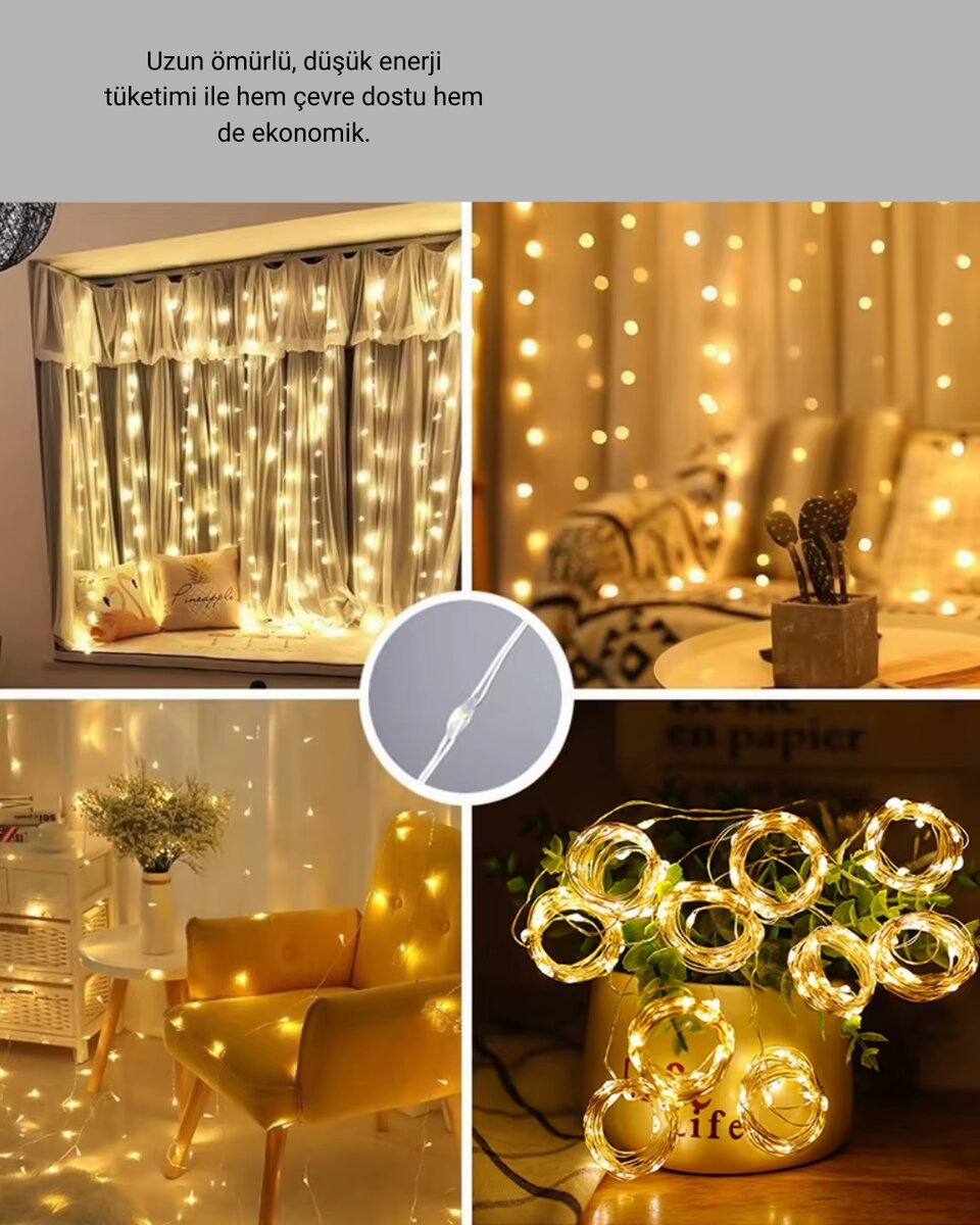 3x3 Perde LED Işık Şelale Model Özel Gün Dekoratif Aydınlatma 4 3x3 Perde LED Işık Şelale Model Özel Gün Dekoratif Aydınlatma - Görsel 4