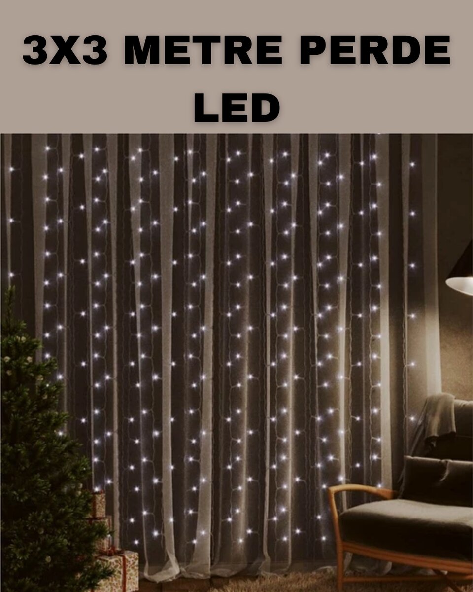 3x3 LED Şelale Perde Işık Kutlama ve Dekor Aydınlatması 1 3x3 LED Şelale Perde Işık Kutlama ve Dekor Aydınlatması