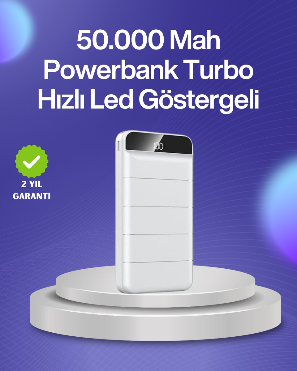 4 Cihazı Aynı Anda Şarj Edebilen Güçlü Powerbank 50000 mAh 1 4 Cihazı Aynı Anda Şarj Edebilen Güçlü Powerbank 50000 mAh