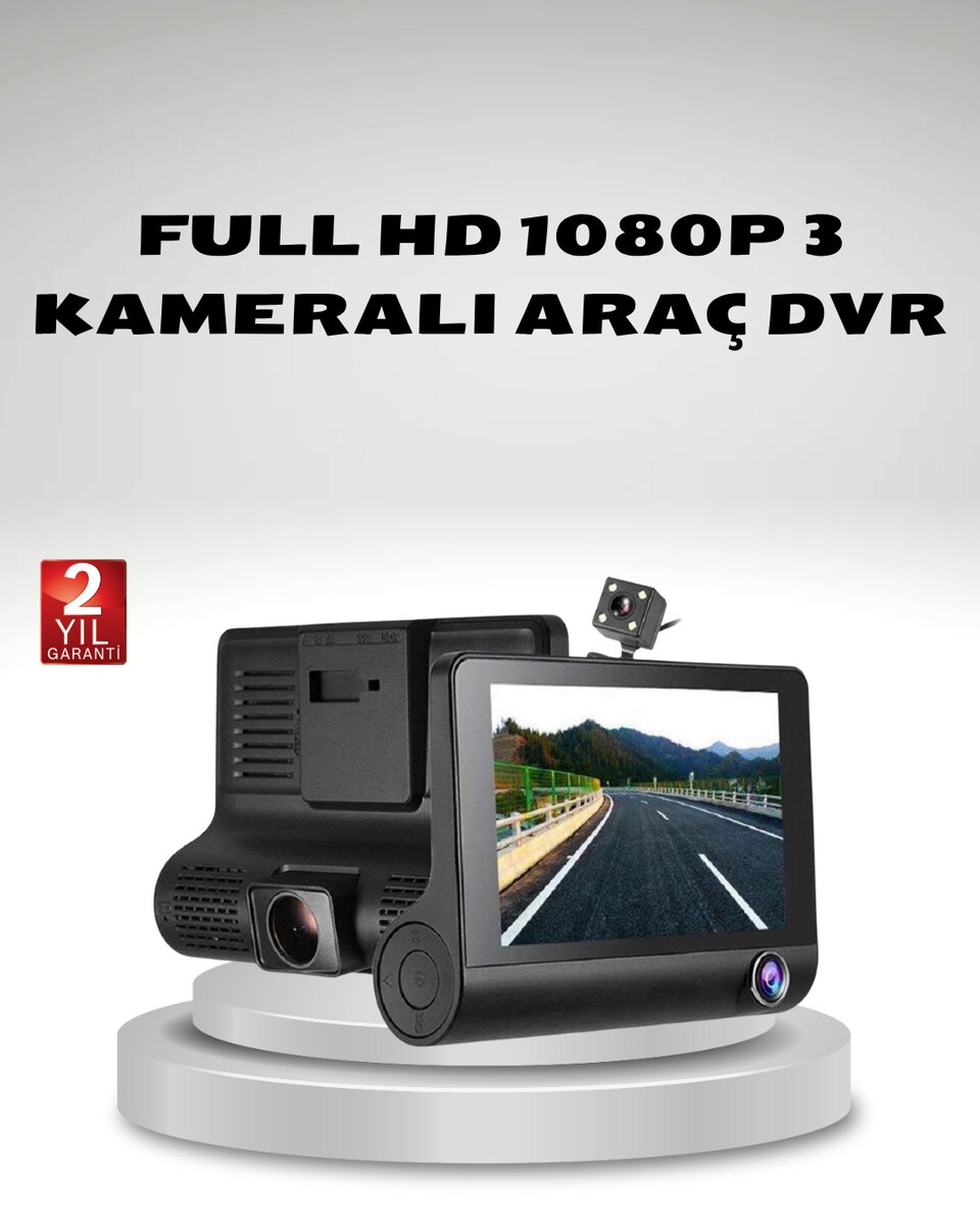 Araç Kamerası 3’lü Full HD DVR 1080P Gece Görüşlü ve G-Sensörlü 1 Araç Kamerası 3’lü Full HD DVR 1080P Gece Görüşlü ve G-Sensörlü