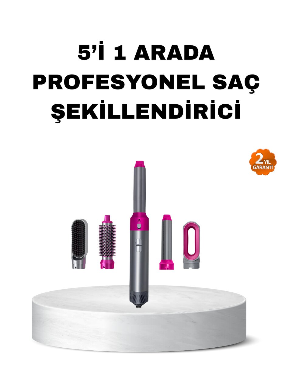 5’i 1 Arada Saç Şekillendirme Seti Negatif İyon Teknolojili ve Hızlı Kurutmalı 1 5’i 1 Arada Saç Şekillendirme Seti Negatif İyon Teknolojili ve Hızlı Kurutmalı