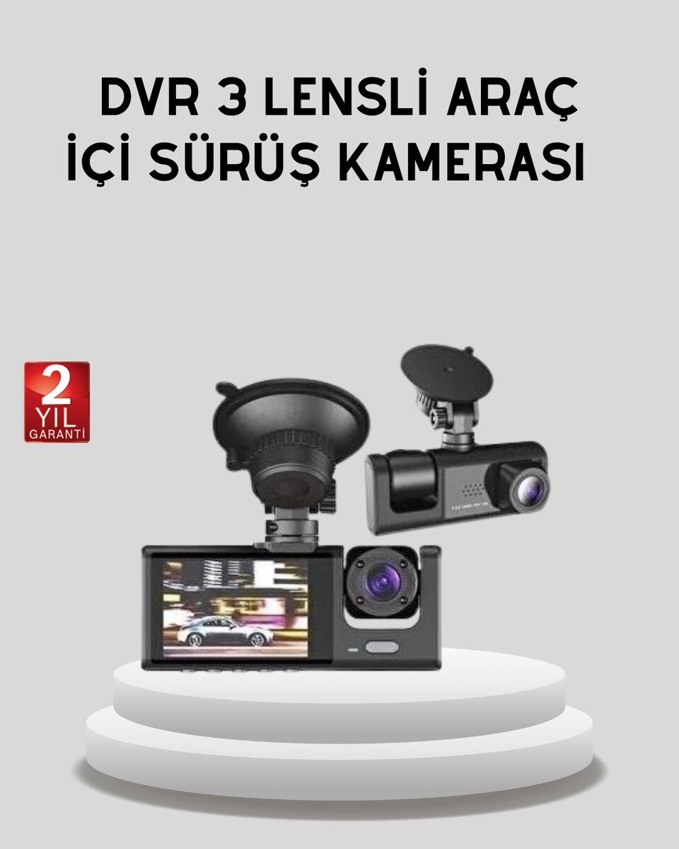 Full HD Üç Kameralı Araç Kamerası 170° Geniş Açılı ve Park Destekli 1 Full HD Üç Kameralı Araç Kamerası 170° Geniş Açılı ve Park Destekli