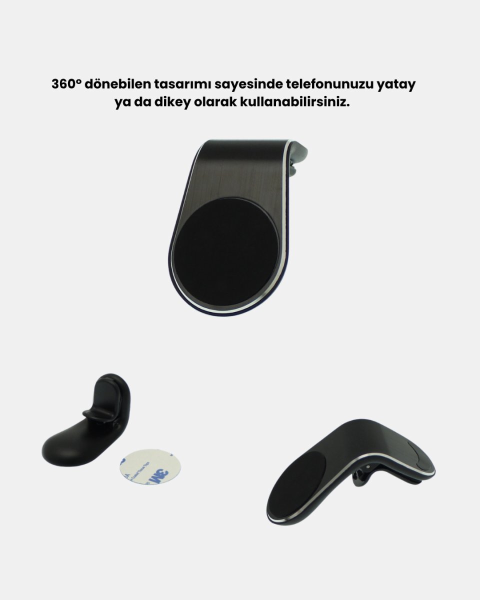 Araç İçi Manyetik Telefon Tutucu Güçlü Klipsli ve 360 Derece Ayarlanabilir 4 Araç İçi Manyetik Telefon Tutucu Güçlü Klipsli ve 360 Derece Ayarlanabilir - Görsel 4