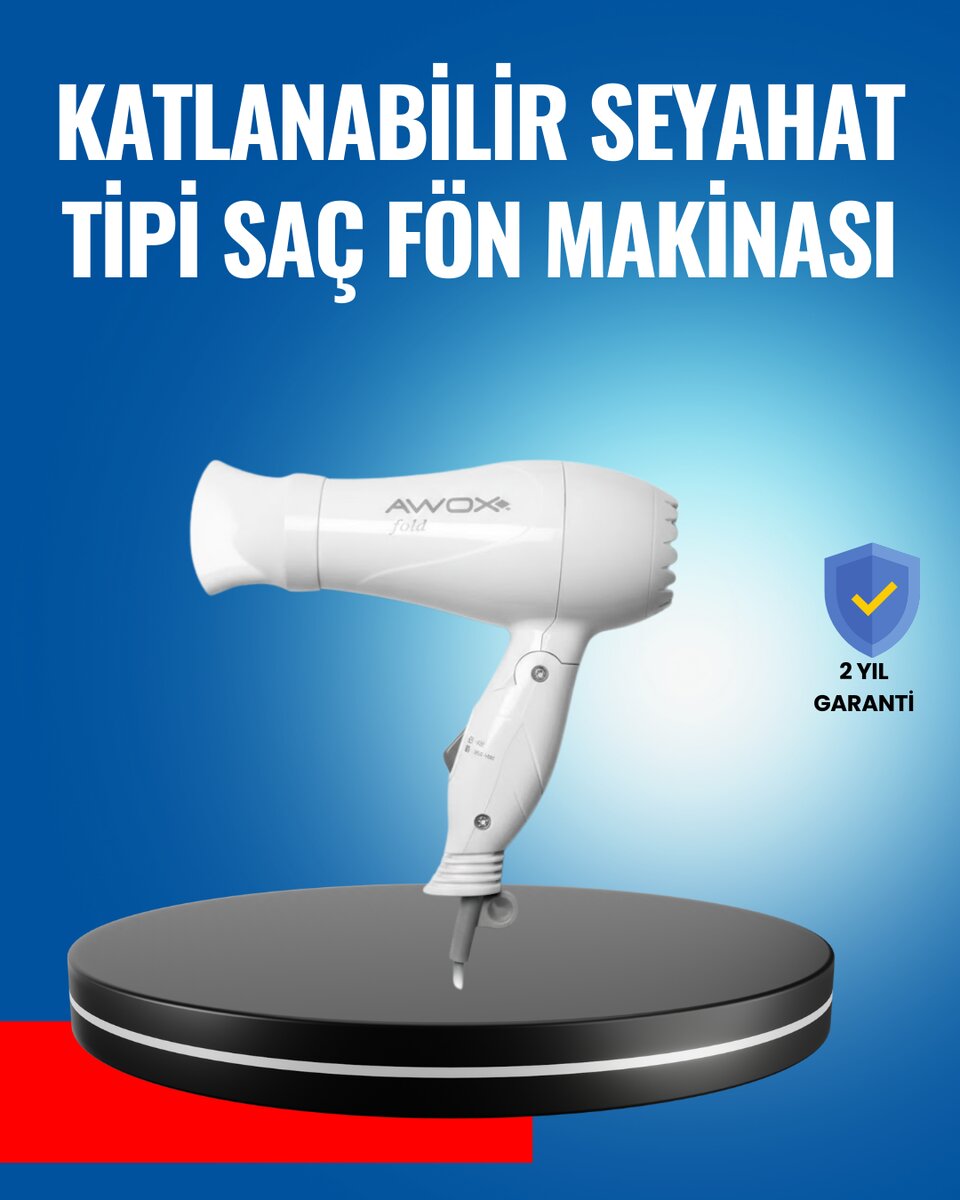 Çift Isı ve Hız Ayarlı Katlanabilir Saç Kurutma Makinesi 1 Çift Isı ve Hız Ayarlı Katlanabilir Saç Kurutma Makinesi