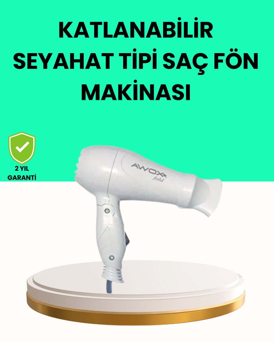 Katlanabilir Seyahat Tipi Saç Kurutma Makinesi Çift Kademeli Ayar 1 Katlanabilir Seyahat Tipi Saç Kurutma Makinesi Çift Kademeli Ayar