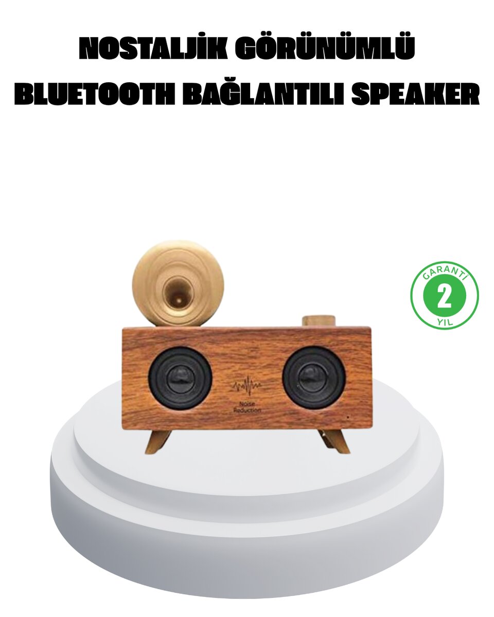 Çift Hoparlörlü Bluetooth Gramofon Speaker – FM Radyo USB SD Kart ve AUX Girişli 1 Çift Hoparlörlü Bluetooth Gramofon Speaker – FM Radyo USB SD Kart ve AUX Girişli