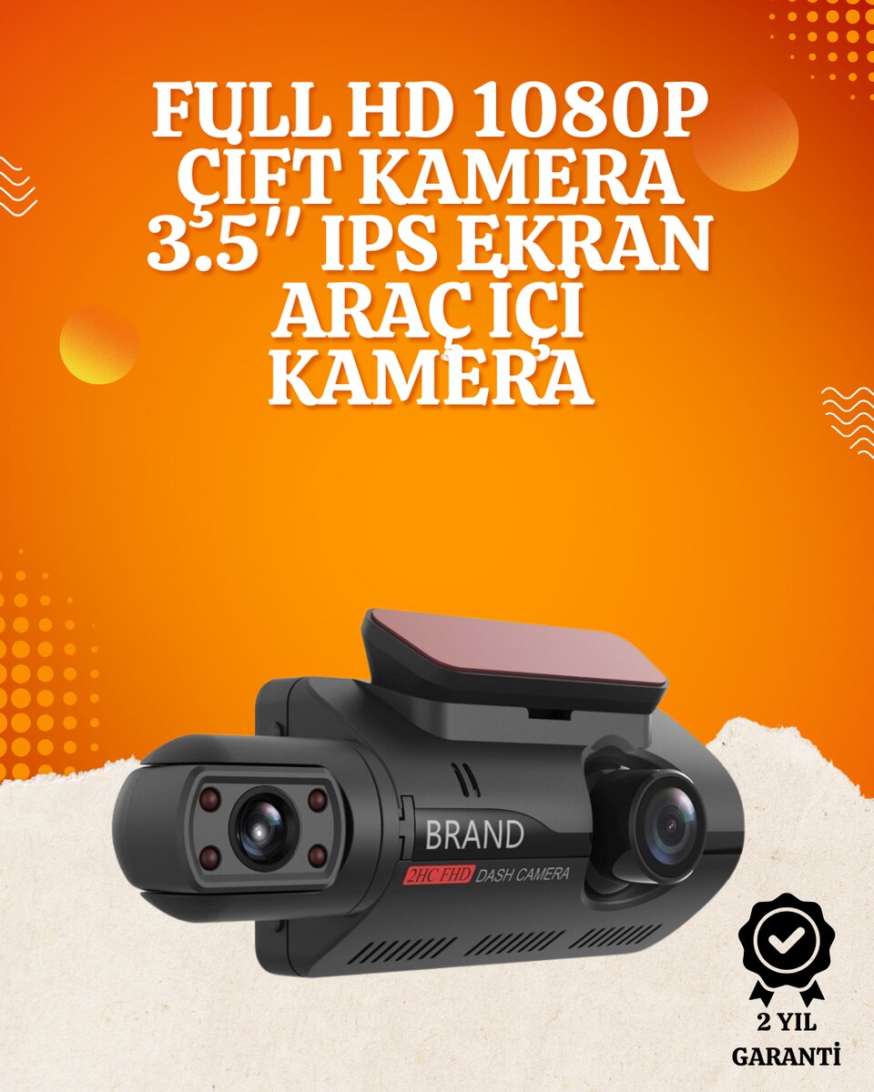 WiFi Destekli Araç Kamerası – 3 inç Ekran, 1080P Ön ve 720P İç Kamera 1 WiFi Destekli Araç Kamerası – 3 inç Ekran, 1080P Ön ve 720P İç Kamera