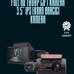 Çift Lensli Araç İçi Kamera – Park Koruma Gece Görüş ve Tarih Damgası