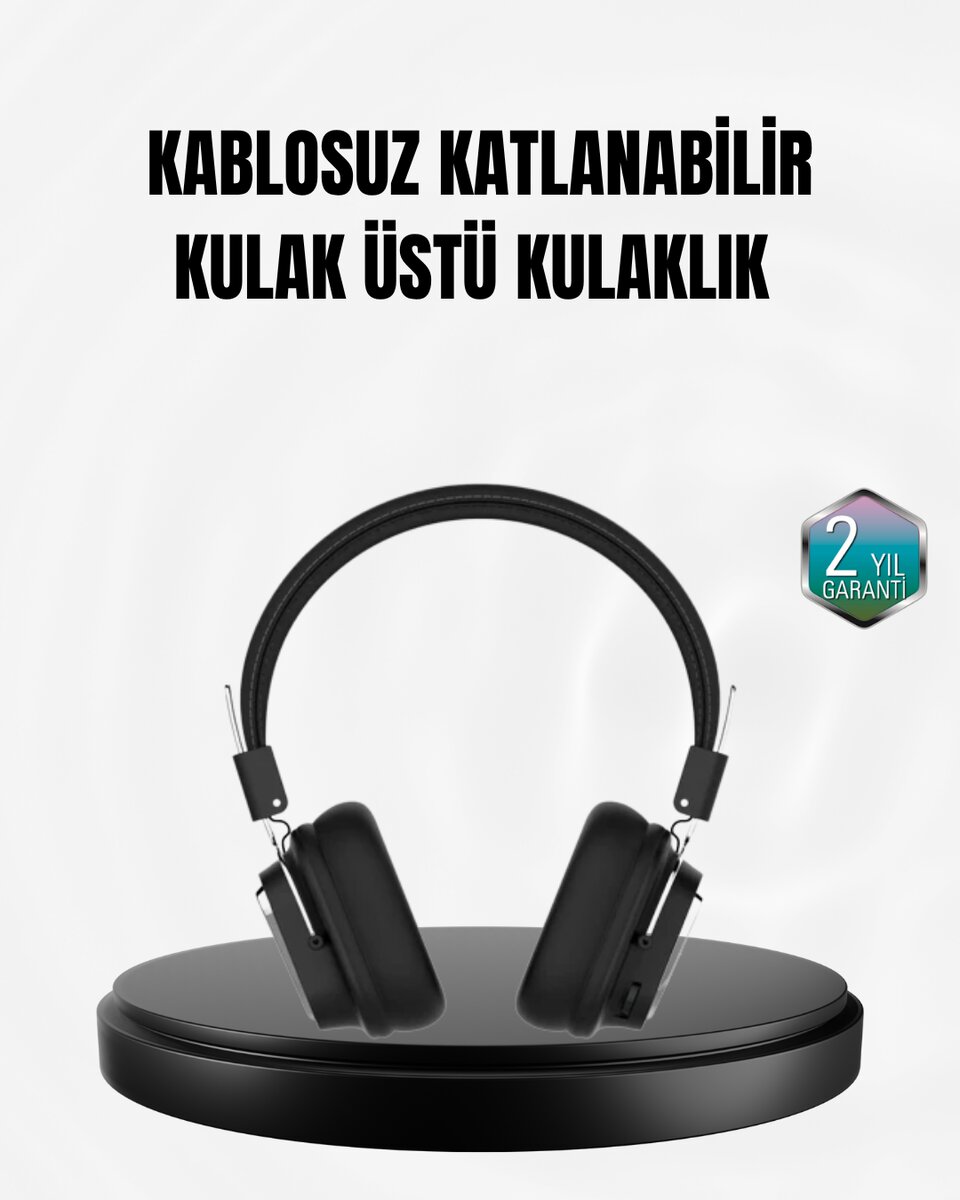Kablosuz Bluetooth Kulak Üstü Kulaklık Kristal Ses Kalitesi ve Ergonomik Yapı 1 Kablosuz Bluetooth Kulak Üstü Kulaklık Kristal Ses Kalitesi ve Ergonomik Yapı