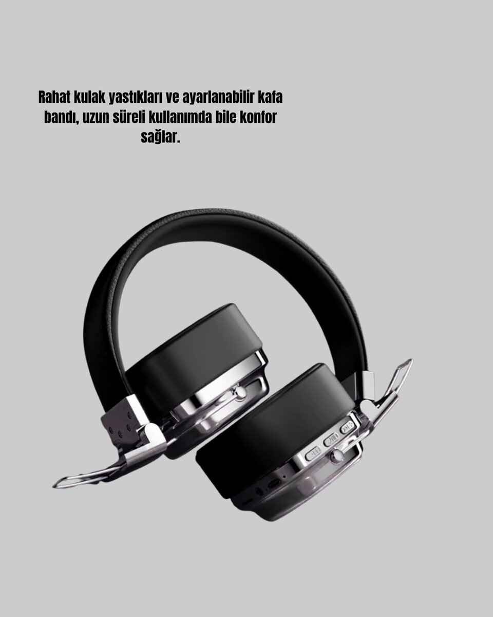 Kablosuz Bluetooth Kulak Üstü Kulaklık Kristal Ses Kalitesi ve Ergonomik Yapı 3 Kablosuz Bluetooth Kulak Üstü Kulaklık Kristal Ses Kalitesi ve Ergonomik Yapı - Görsel 3