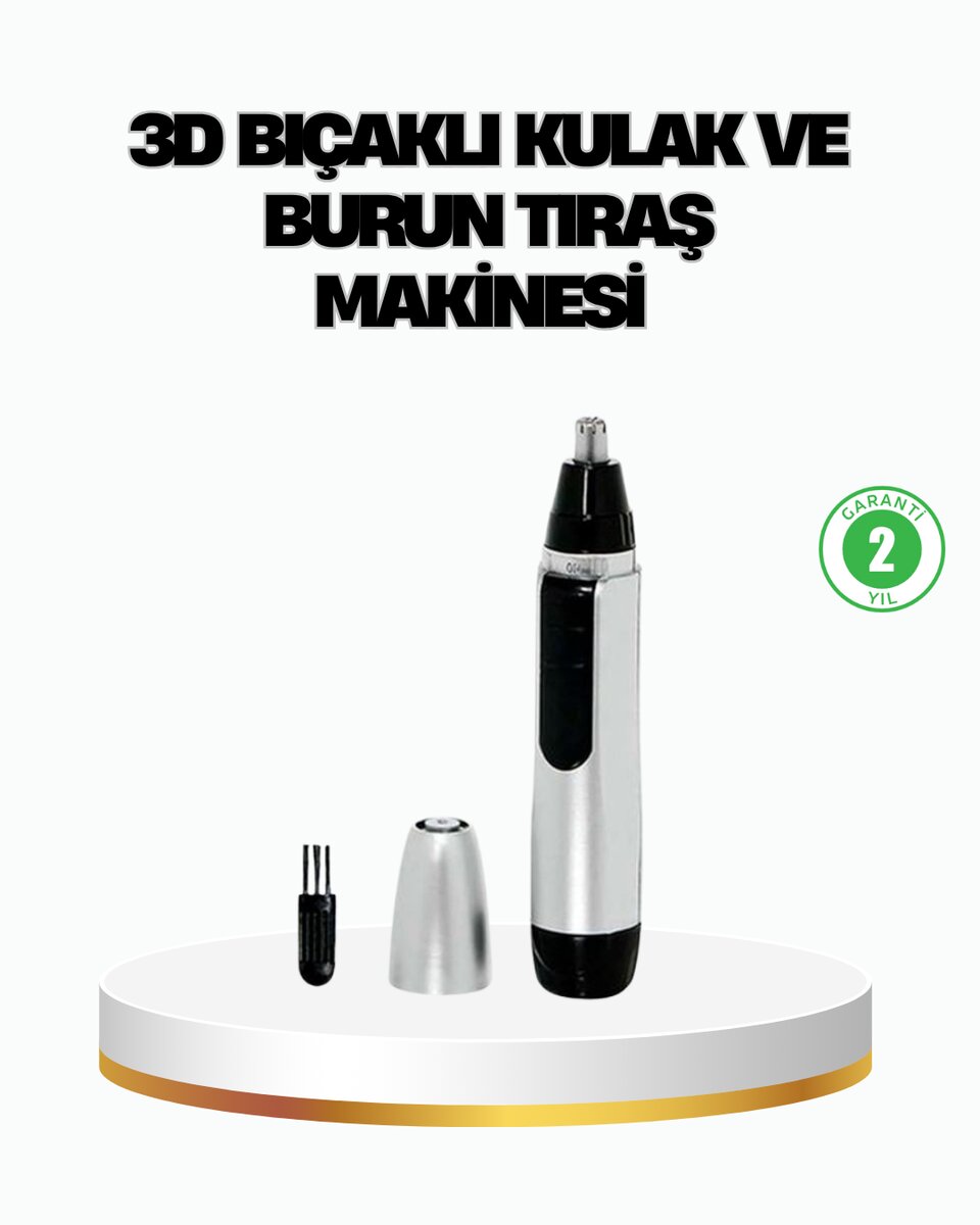 3D Bıçaklı Burun ve Kulak Tıraş Makinesi Pil ile Çalışan Taşınabilir Model 1 3D Bıçaklı Burun ve Kulak Tıraş Makinesi Pil ile Çalışan Taşınabilir Model