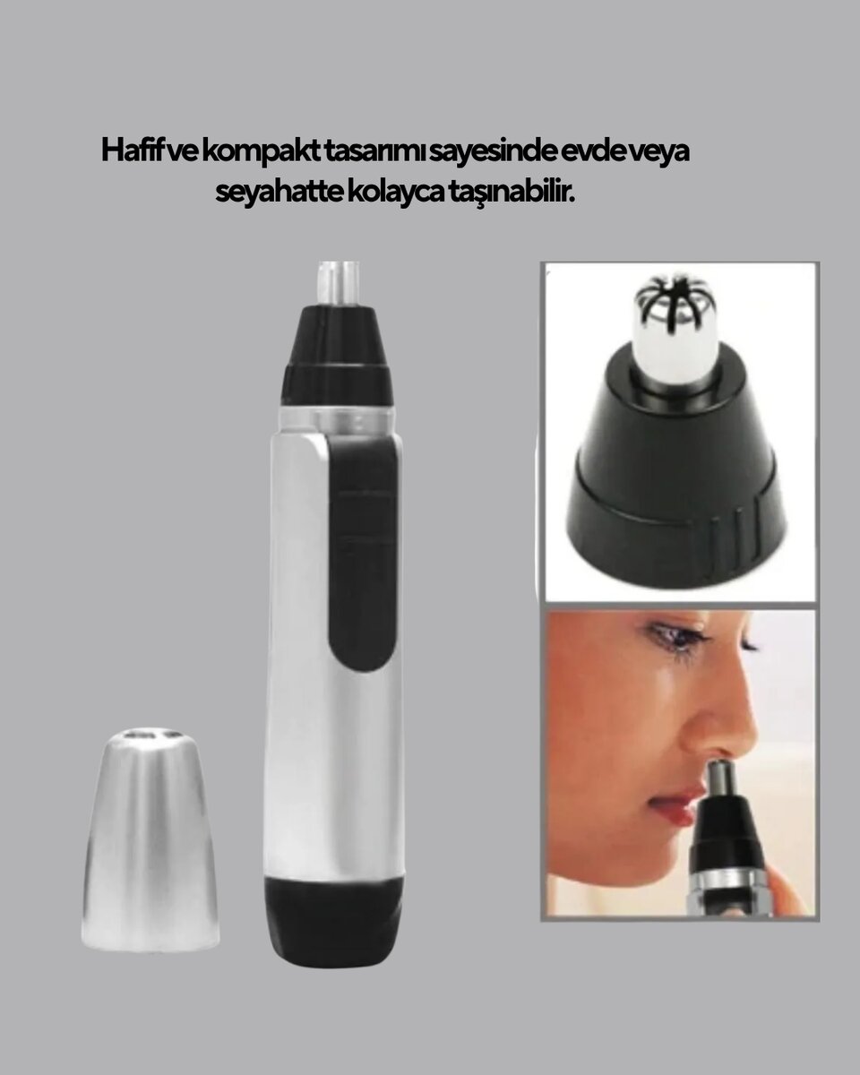 Kişisel Burun ve Kulak Tıraş Makinesi 3D Kavisli Bıçak ve Kompakt Tasarım 2 Kişisel Burun ve Kulak Tıraş Makinesi 3D Kavisli Bıçak ve Kompakt Tasarım - Görsel 2