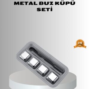 Paslanmaz Metal Buz Küpleri Seti Klipsli Sulandırmadan Soğutma Özellikli