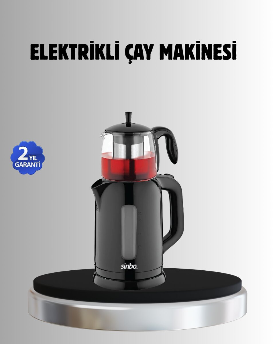 Sinbo STM 5840 Elektrikli Çay Makinesi 1800W Cam Demlik ve Sıcak Tutma Özellikli 1 Sinbo STM 5840 Elektrikli Çay Makinesi 1800W Cam Demlik ve Sıcak Tutma Özellikli