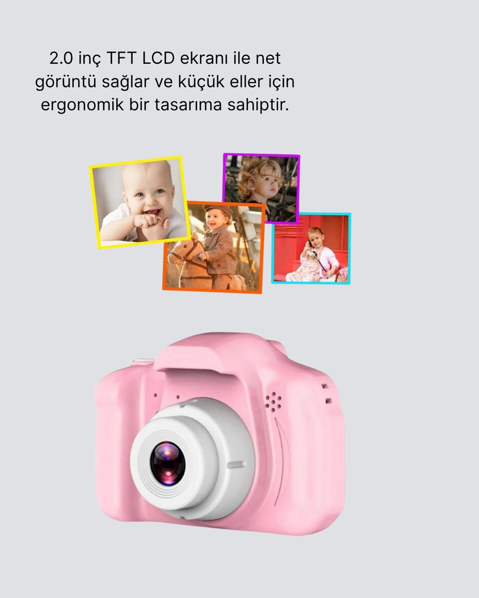 8 Megapiksel Mini Çocuk Kamerası HD Ekranlı Darbeye Dayanıklı ve Şarjlı 3 8 Megapiksel Mini Çocuk Kamerası HD Ekranlı Darbeye Dayanıklı ve Şarjlı - Görsel 3