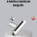 ABS Pirinç Alaşımlı Musluk Başlığı 4 Modlu 360° Dönebilen ve Ekonomik