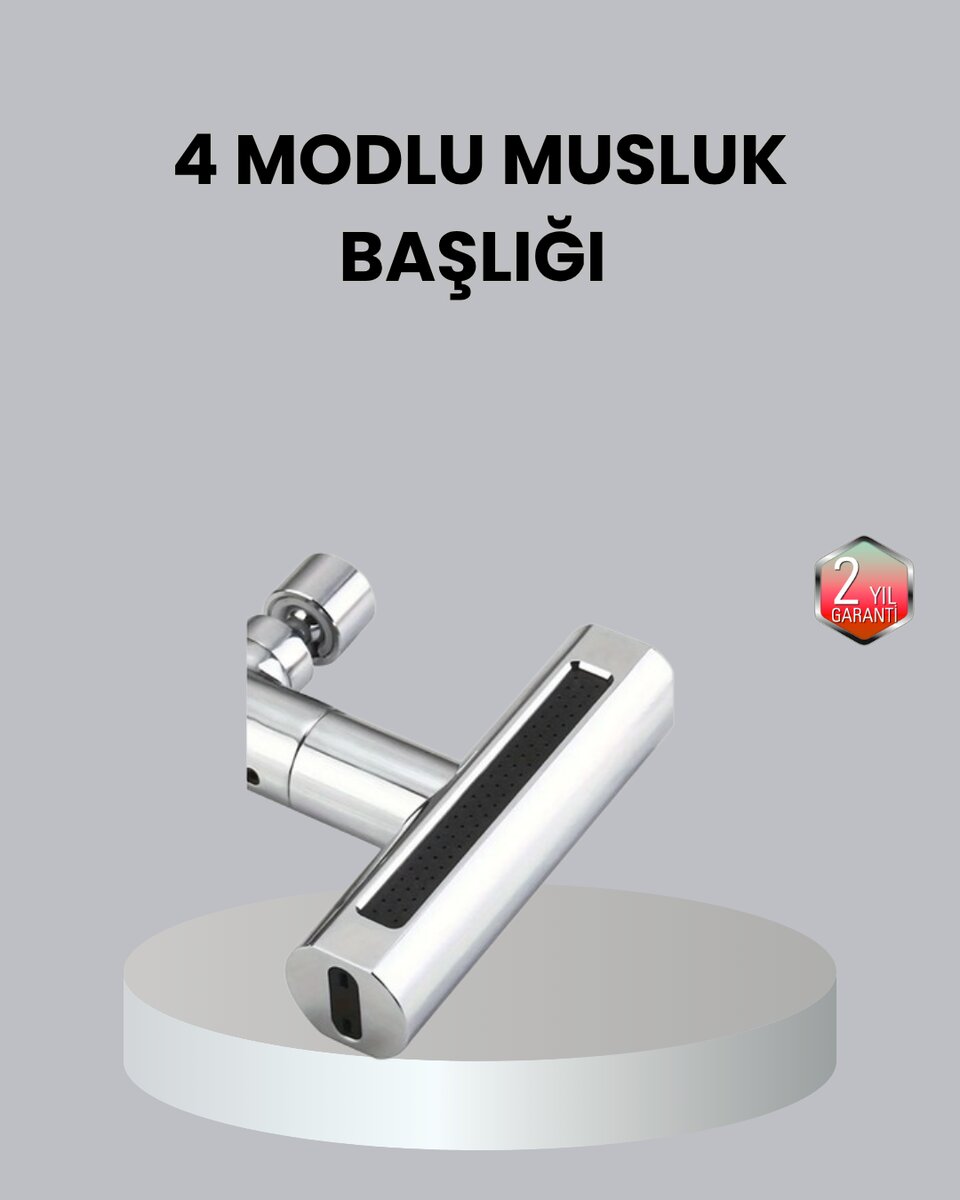 ABS Pirinç Alaşımlı Musluk Başlığı 4 Modlu 360° Dönebilen ve Ekonomik 1 ABS Pirinç Alaşımlı Musluk Başlığı 4 Modlu 360° Dönebilen ve Ekonomik