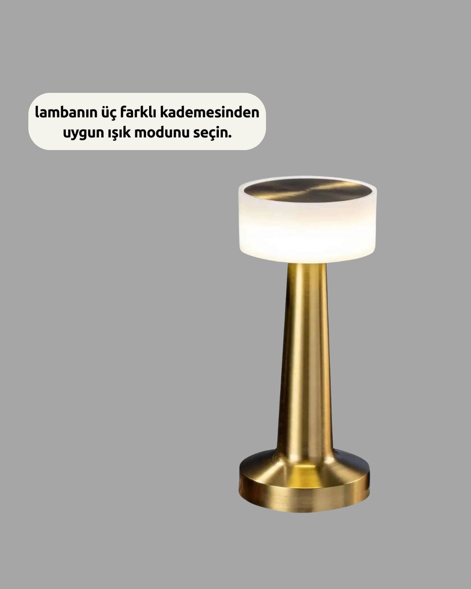 Şarj Edilebilir LED Masa Lambası – USB Girişli, Metal Yapı 4 Şarj Edilebilir LED Masa Lambası – USB Girişli, Metal Yapı - Görsel 4