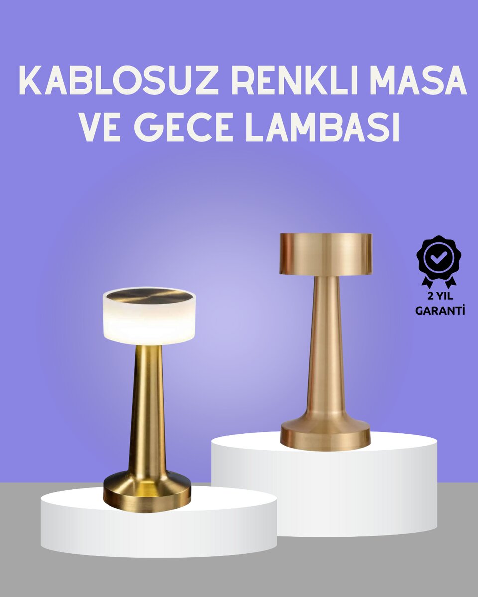 Touch Gece Lambası – Dokunmatik Kontrol, Kablosuz Kullanım, Metal Gövde 1 Touch Gece Lambası – Dokunmatik Kontrol, Kablosuz Kullanım, Metal Gövde