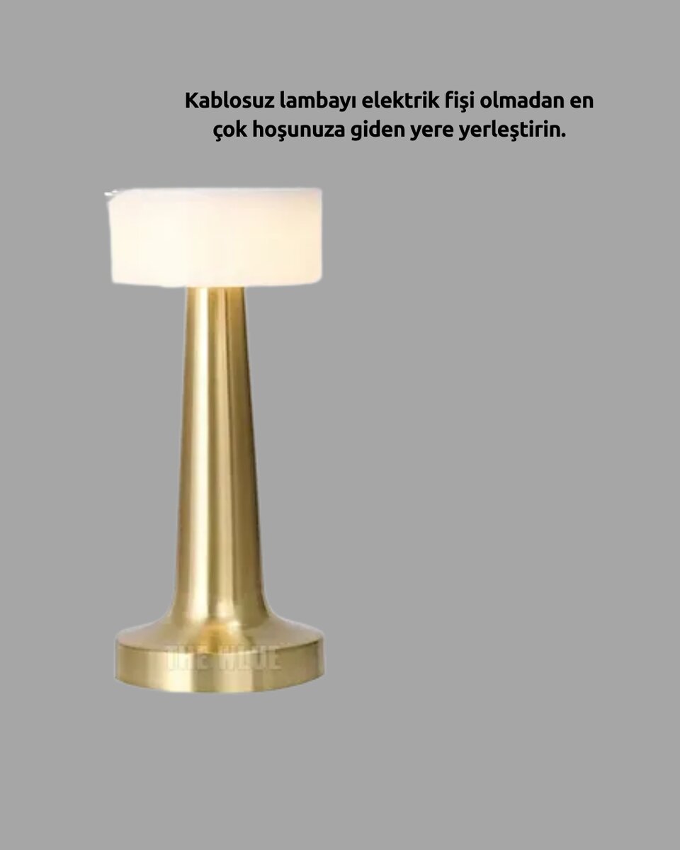 Touch Gece Lambası – Dokunmatik Kontrol, Kablosuz Kullanım, Metal Gövde 3 Touch Gece Lambası – Dokunmatik Kontrol, Kablosuz Kullanım, Metal Gövde - Görsel 3