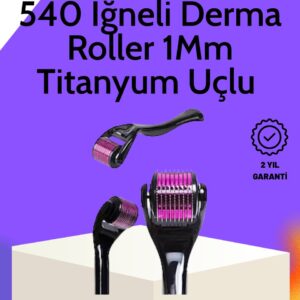 Haydiburaya 95 Evde Güvenli Kullanım İçin Titanyum Derma Roller – Siyah Saplı