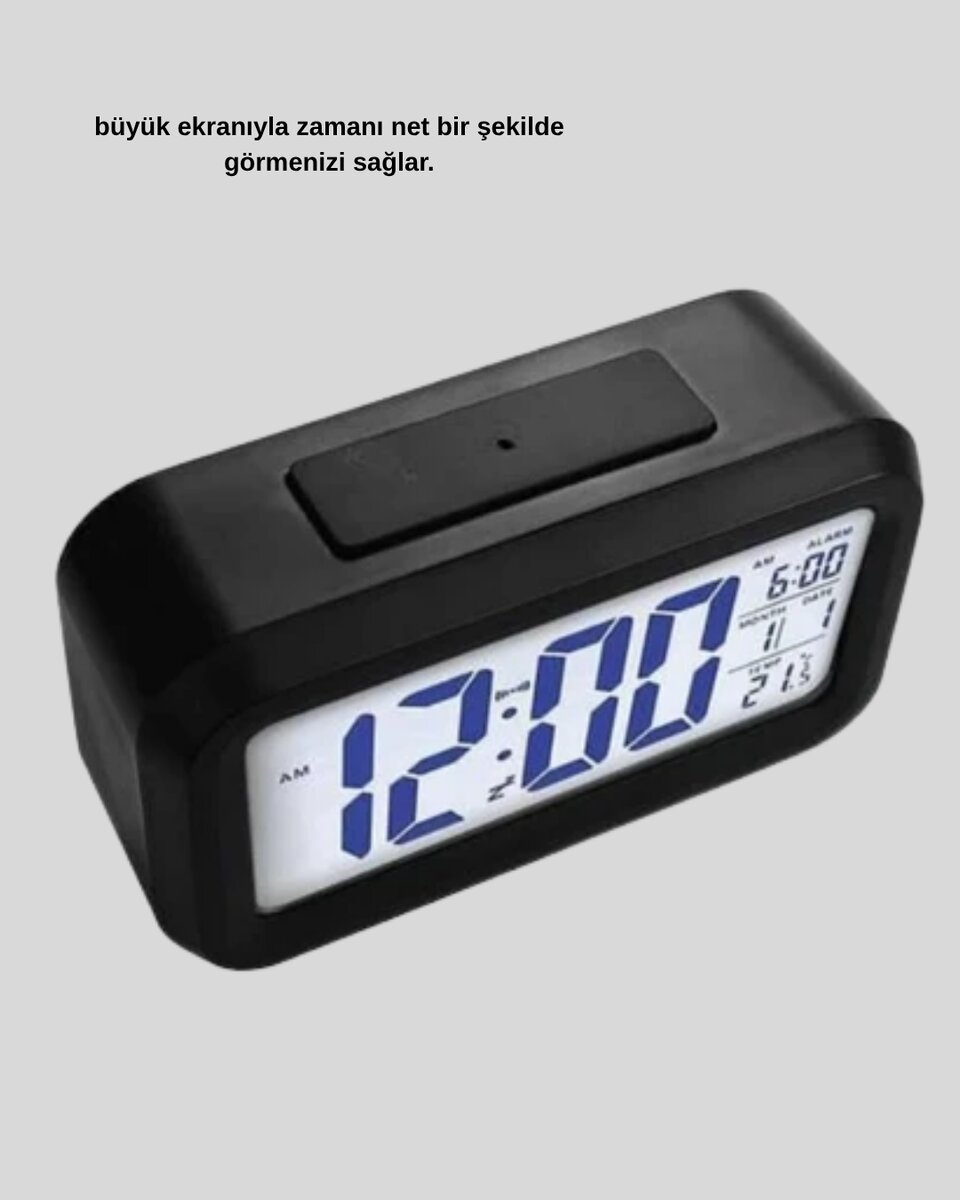 Sensörlü Dijital Masa Saati Alarm ve Sıcaklık Göstergeli 4 Sensörlü Dijital Masa Saati Alarm ve Sıcaklık Göstergeli - Görsel 4