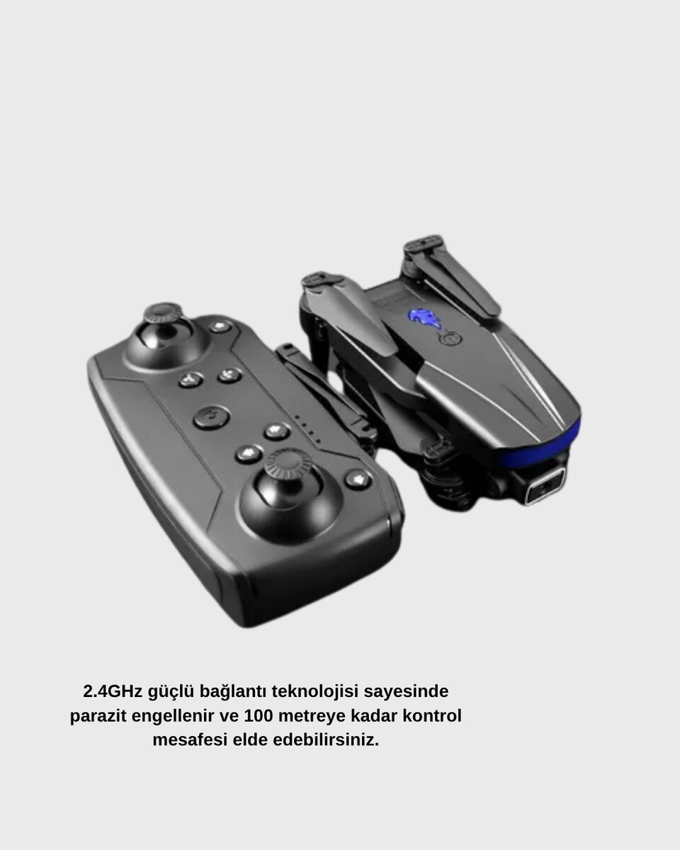 Wi-Fi Bağlantılı 4K Drone Katlanabilir ve 360° Takla Özellikli 2 Wi-Fi Bağlantılı 4K Drone Katlanabilir ve 360° Takla Özellikli - Görsel 2