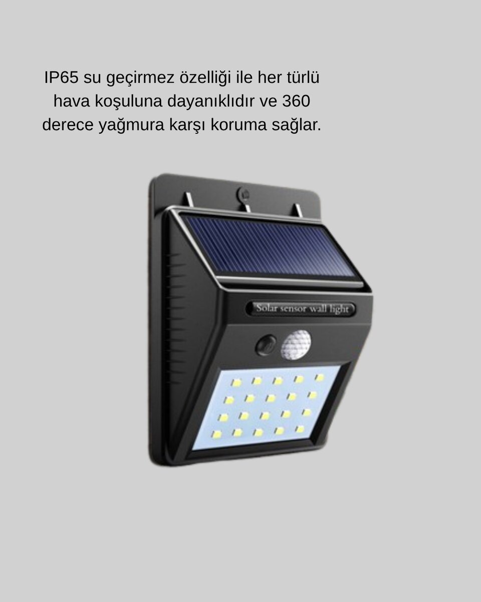 Güneş Enerjili 20 LED Hareket Sensörlü Lamba – IP65 Su Geçirmez Dış Mekan Aydınlatma 3 Güneş Enerjili 20 LED Hareket Sensörlü Lamba – IP65 Su Geçirmez Dış Mekan Aydınlatma - Görsel 3
