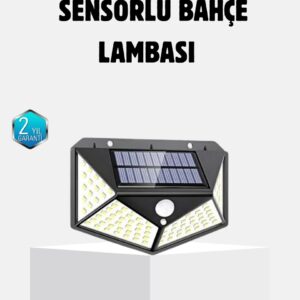 Güneş Enerjili 100 LED Dış Mekan Lamba – Hareket Sensörlü, 2200mAh Bataryalı Solar Aydınlatma