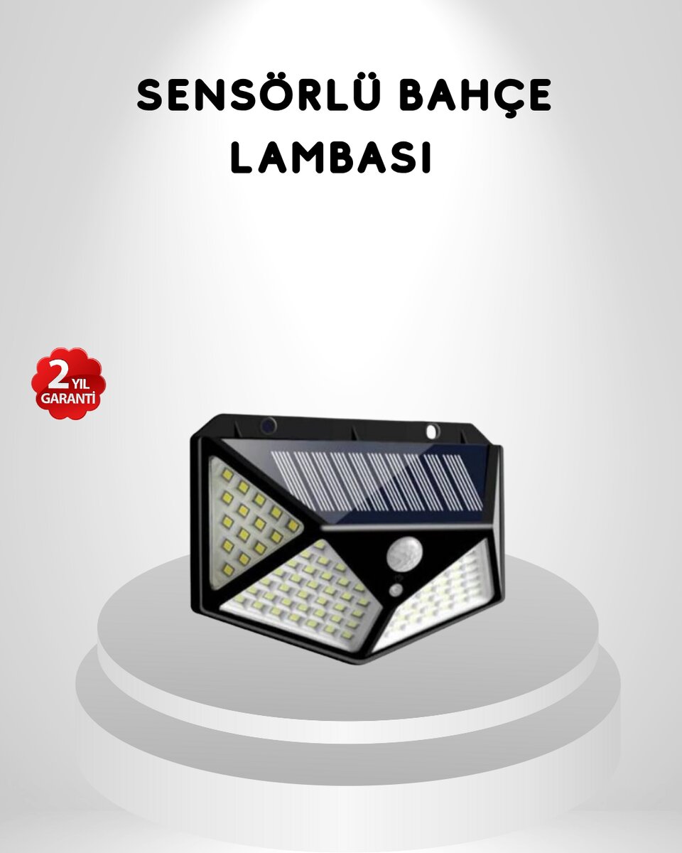 100 LED Güneş Enerjili Bahçe Lambası – PIR Sensörlü IP65 Su Geçirmez Dış Mekan Aydınlatma 1 100 LED Güneş Enerjili Bahçe Lambası – PIR Sensörlü IP65 Su Geçirmez Dış Mekan Aydınlatma