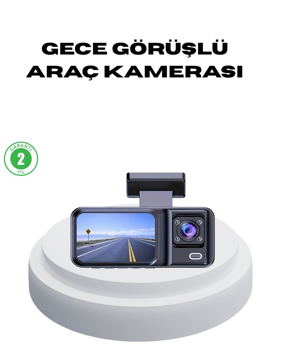 170° Geniş Açılı 3 Kameralı Araç İçi Kayıt Cihazı Gece Görüşlü 1 170° Geniş Açılı 3 Kameralı Araç İçi Kayıt Cihazı Gece Görüşlü
