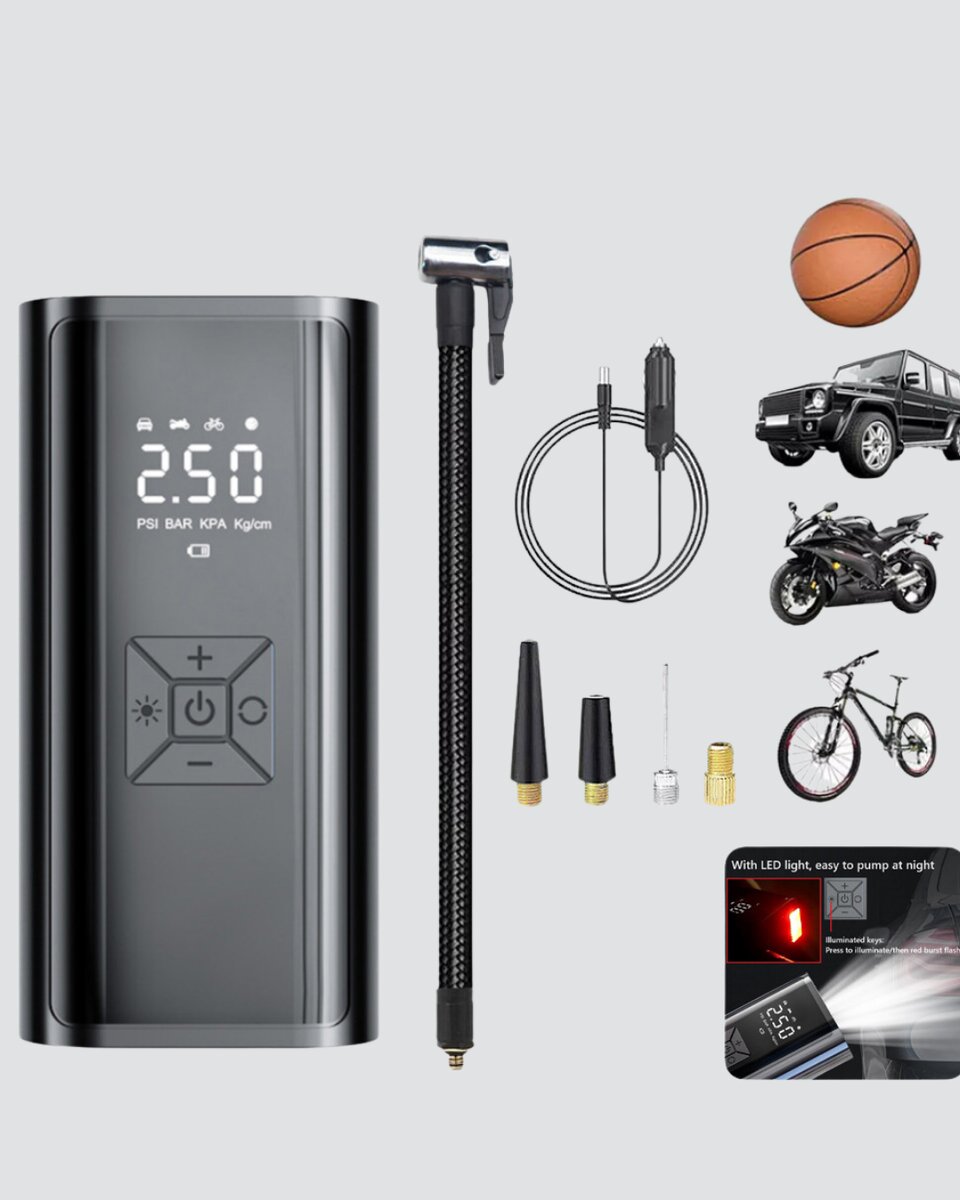 Kablosuz Dijital Lastik Şişirme Pompası LED Işıklı 80W 3 Kablosuz Dijital Lastik Şişirme Pompası LED Işıklı 80W - Görsel 3