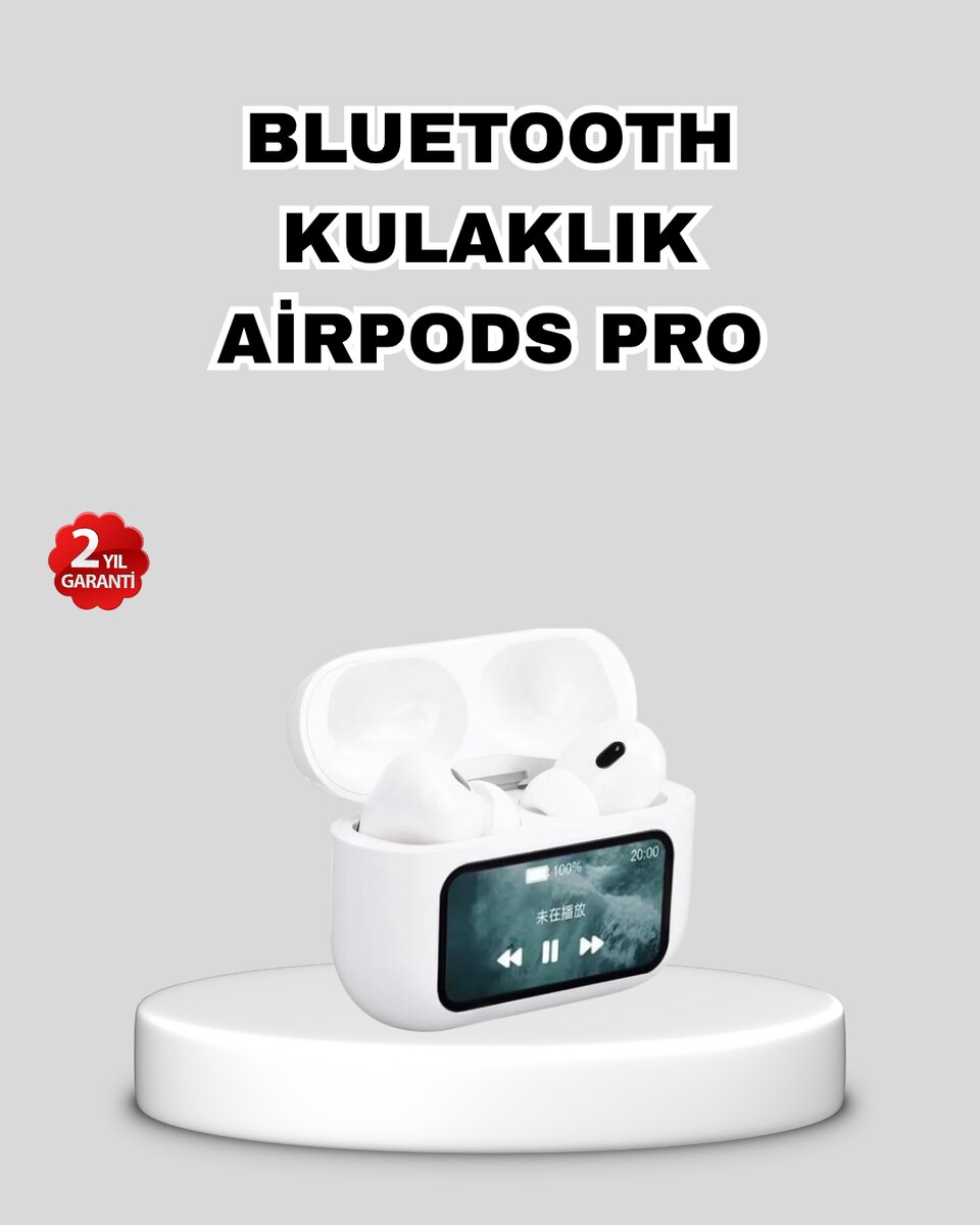 Dokunmatik Ekranlı Bluetooth Kulaklık – ANC, Suya Dayanıklı, Powerbank Kutulu 1 Dokunmatik Ekranlı Bluetooth Kulaklık – ANC, Suya Dayanıklı, Powerbank Kutulu