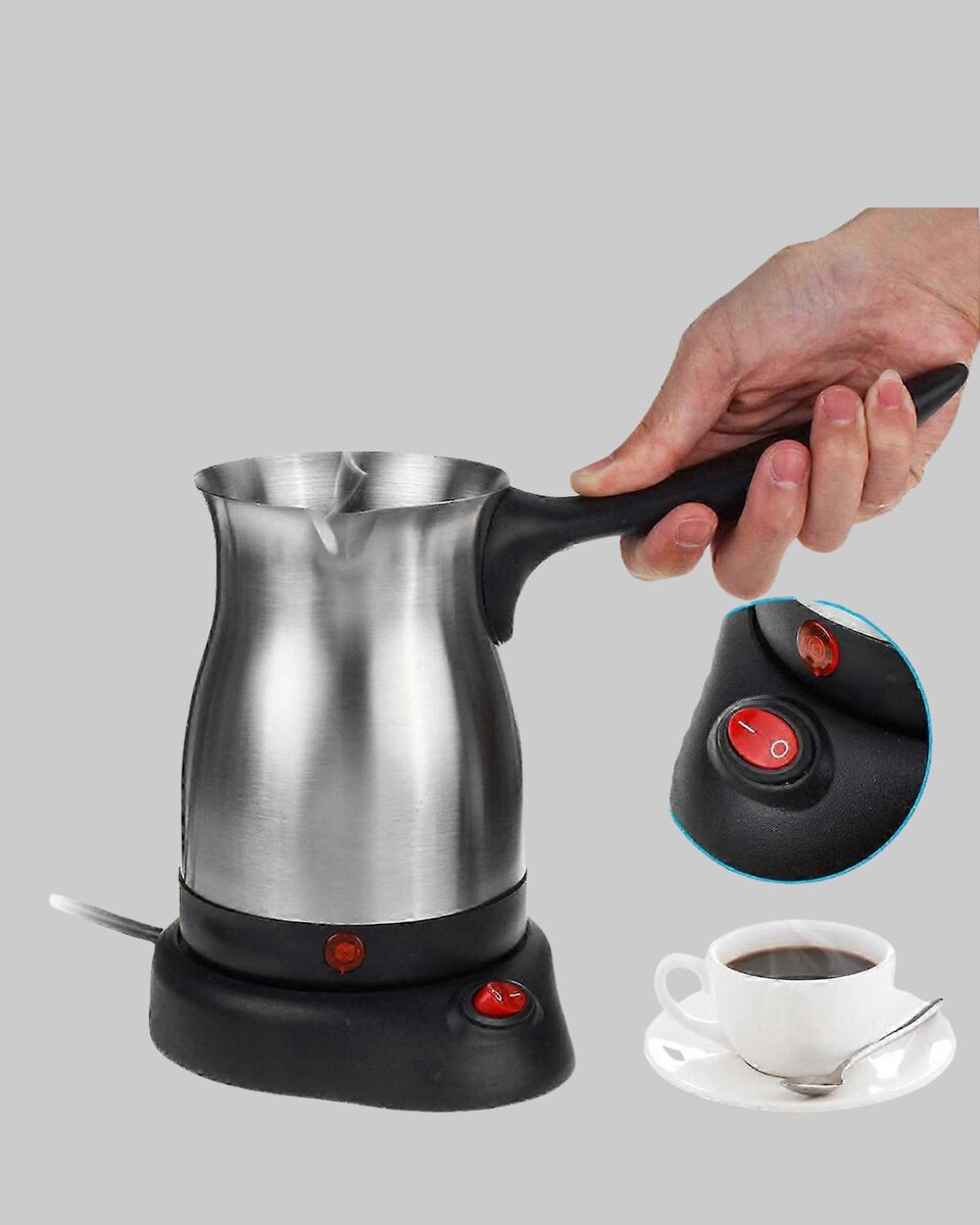 800W Paslanmaz Elektrikli Cezve Gizli Rezistans ve Ergonomik Kulp 2 800W Paslanmaz Elektrikli Cezve Gizli Rezistans ve Ergonomik Kulp - Görsel 2